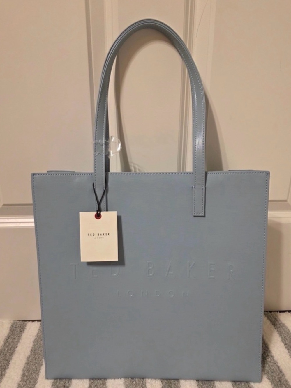 Ted Baker Pale Blue Embossed Leather Tote NWT